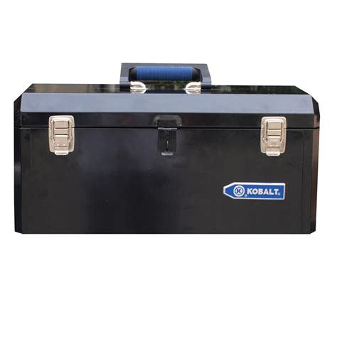 kobalt 20.6-in black steel lockable tool box|Heavy.